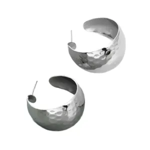 Silver Rebel Shimmer Bold Hoops