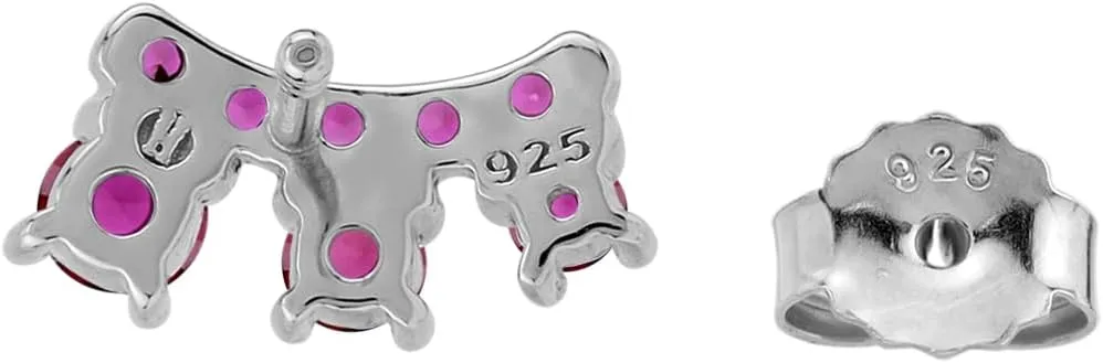 Silvershake 3-Stone White Gold Plated or Yellow Gold Plated 925 Sterling Silver Trendy Chic Climber Horizontal Stud Earrings Jewelry for Women