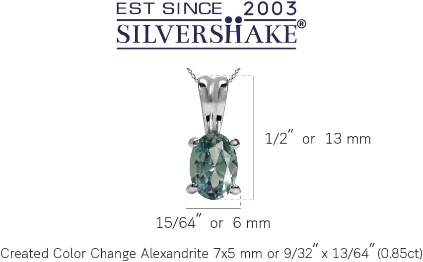 Silvershake 7x5mm Oval Shape 925 Sterling Silver Solitaire Pendant with 18 Inch Chain Necklace