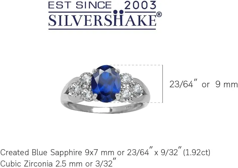 Silvershake Oval Shape Birthstone Gemstones White Gold Plated 925 Sterling Silver Engagement Anniversary Right Hand Ring Jewelry for Women