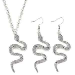 Sixexey Halloween Snake Necklace Sets Vintage Silver Chain Necklaces Halloween Medusa Snake Jewelry Necklaces Accessories for Women
