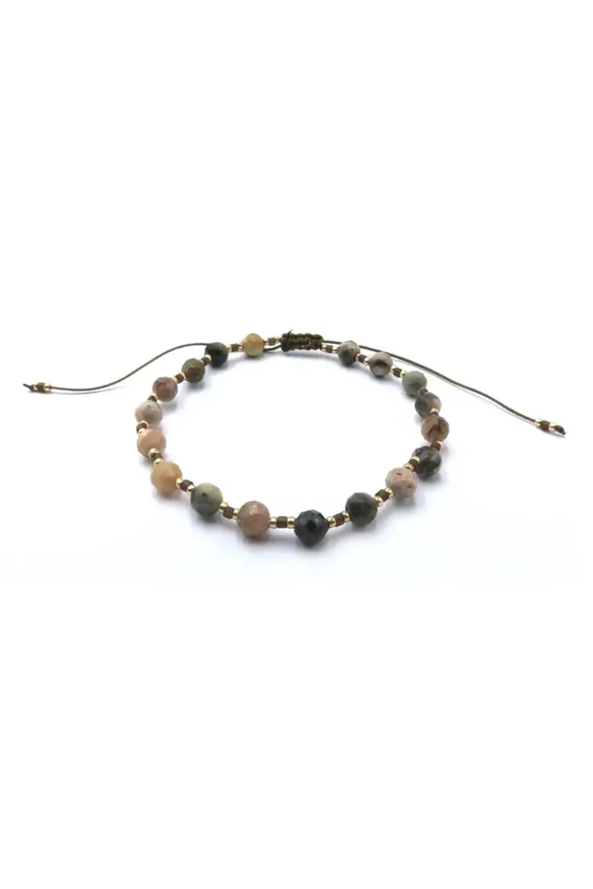 Sliding Knot Bracelet With Cutting Stone