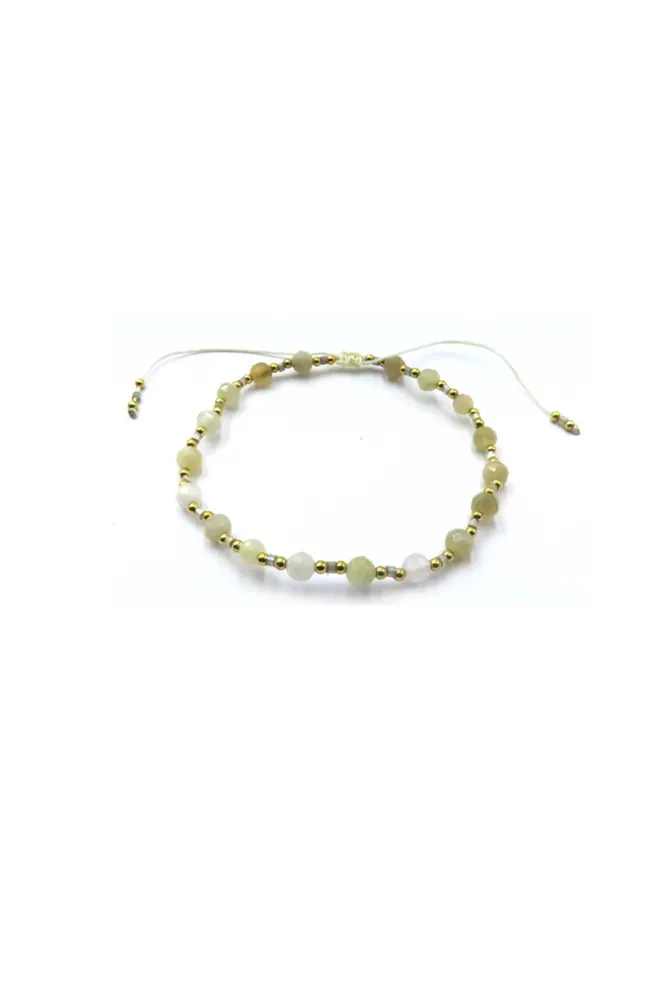 Sliding Knot Bracelet With Cutting Stone