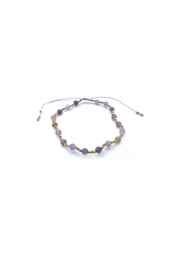 Sliding Knot Bracelet With Cutting Stone