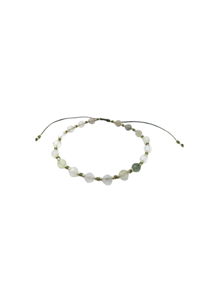 Sliding Knot Bracelet With Cutting Stone