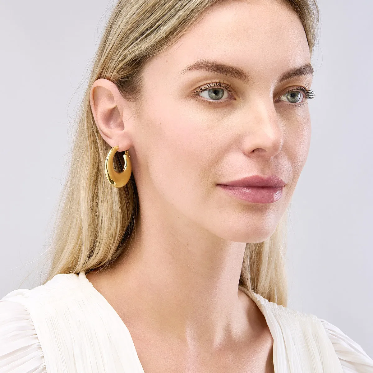 Small Graduated Puffed Hoop Earrings