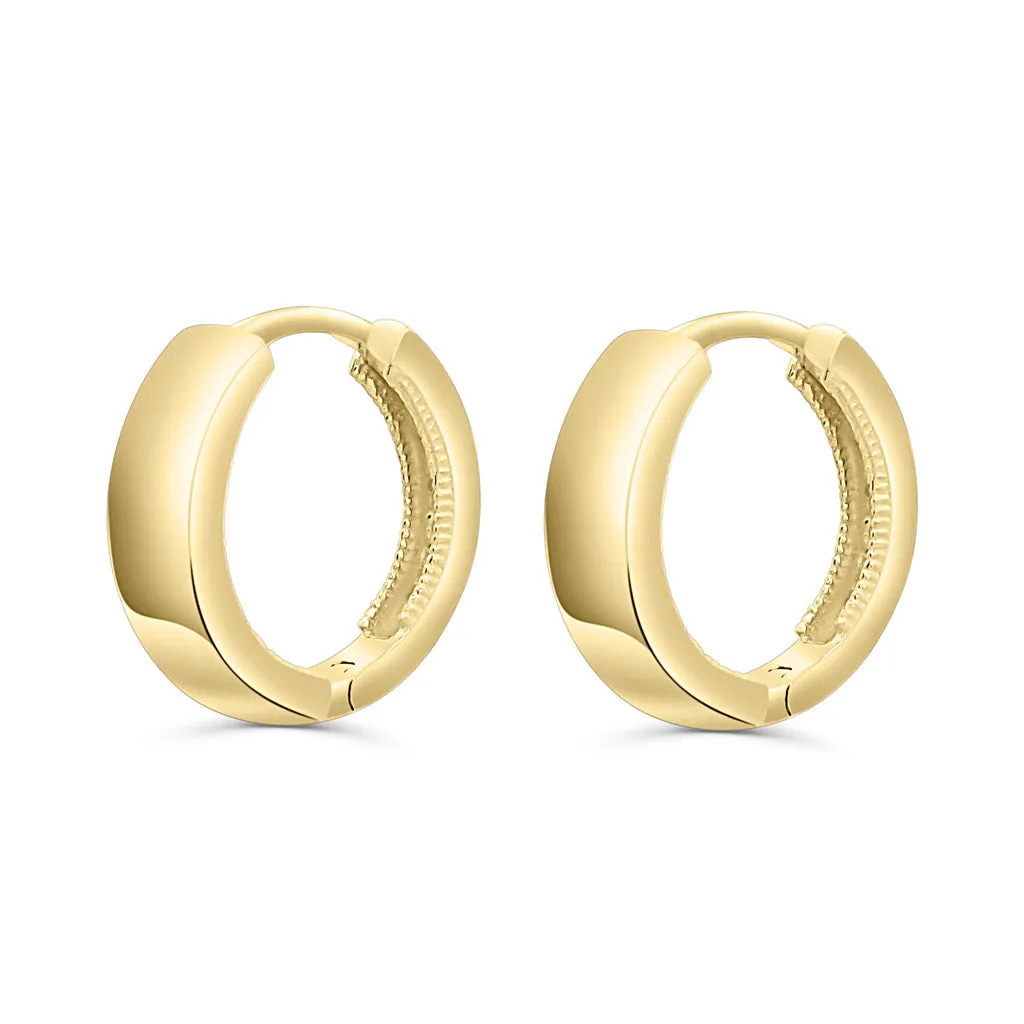 Solid Gold Small Bold Hoops