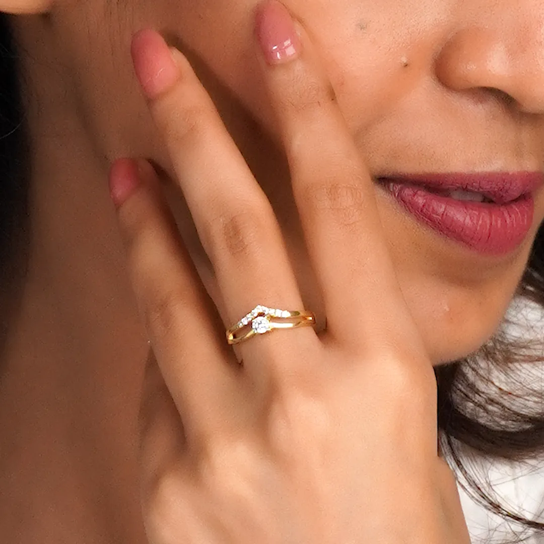 Solitaire Drop 925 Sterling Silver Zircon Ring