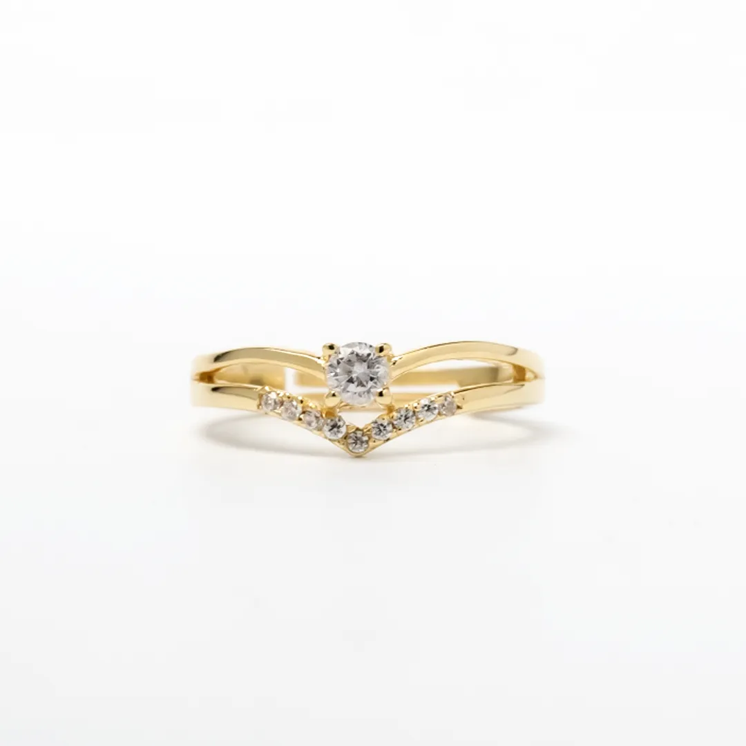 Solitaire Drop 925 Sterling Silver Zircon Ring