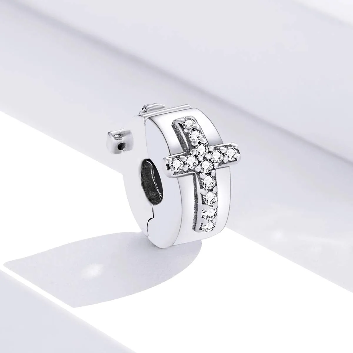 Spacer Bead Clip Charms for Bracelets - Sterling Silver Clip Stopper for Women's Bracelets