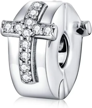 Spacer Bead Clip Charms for Bracelets - Sterling Silver Clip Stopper for Women's Bracelets