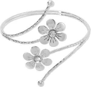 Spiral Upper Arm Cuff Bracelet Open Upper Arm Bangle Bracelet Simple Adjustable Armband Jewelry for Women
