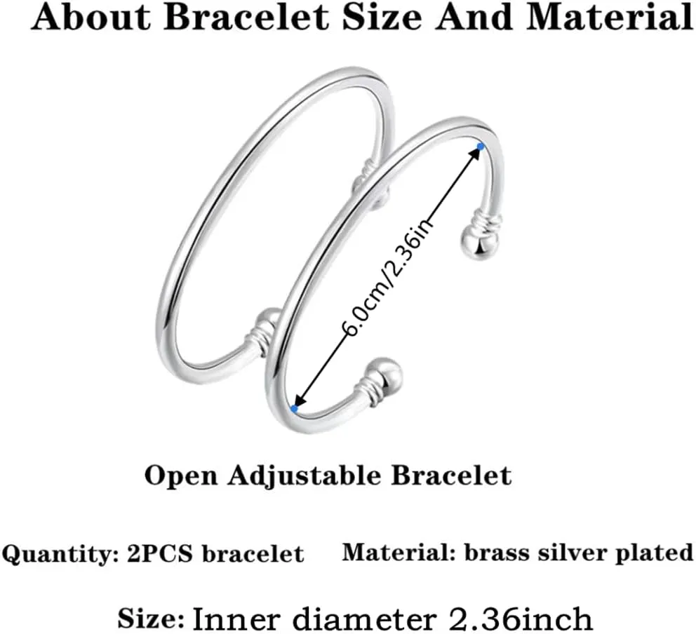 Sterling Silver Bangle Bracelets for Women,Fashion Jewelry Simple Adjustable 925 Silver Cuff Bangles for Women Mom Wife Valentine Mothers Day Gift