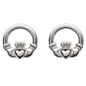Sterling Silver Claddagh Stud Earrings SE2119