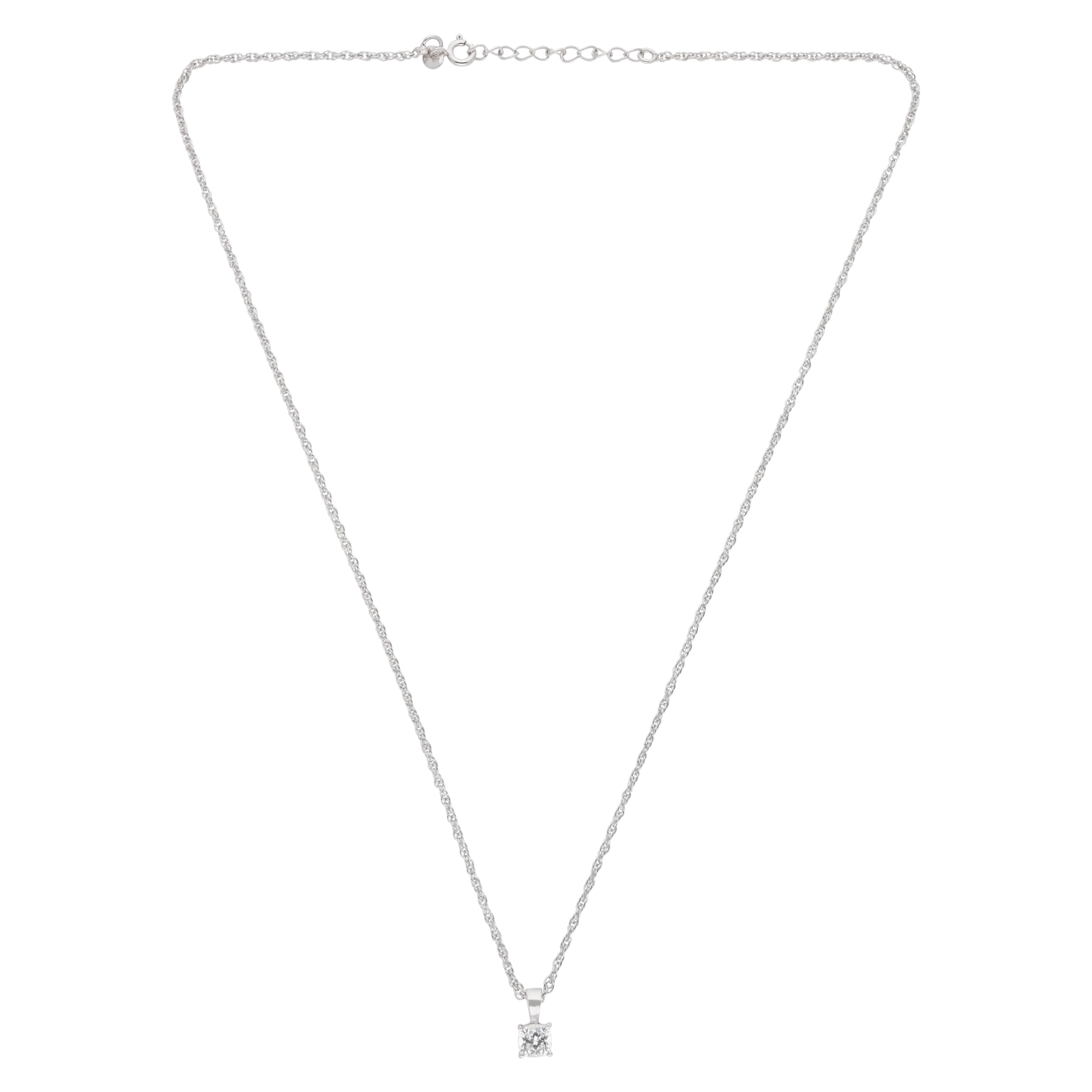 Sterling Silver Cushion-Cut Solitaire Pendant Necklace – A Modern Classic | SKU : 0003579473, 0021424588, 0021424595