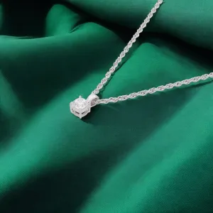 Sterling Silver Cushion-Cut Solitaire Pendant Necklace – A Modern Classic | SKU : 0003579473, 0021424588, 0021424595