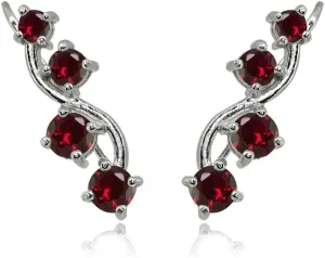 Sterling Silver Genuine or Synthetic Gemstone Small Fashion Trenty Vine Climber Crawler Cuff Earrings for Women