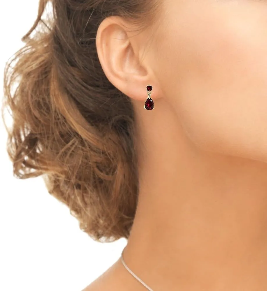 Sterling Silver or Gold Teardrop Birthstone Earrings - Genuine or Synthetic Gemstone Dangle Drop Earrings for Women
