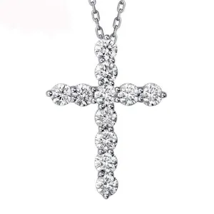 Stunning AAA  CZ Zirconia Crystals Cross Silver Pendant Necklaces For Women. Trendy Christian Jewellery