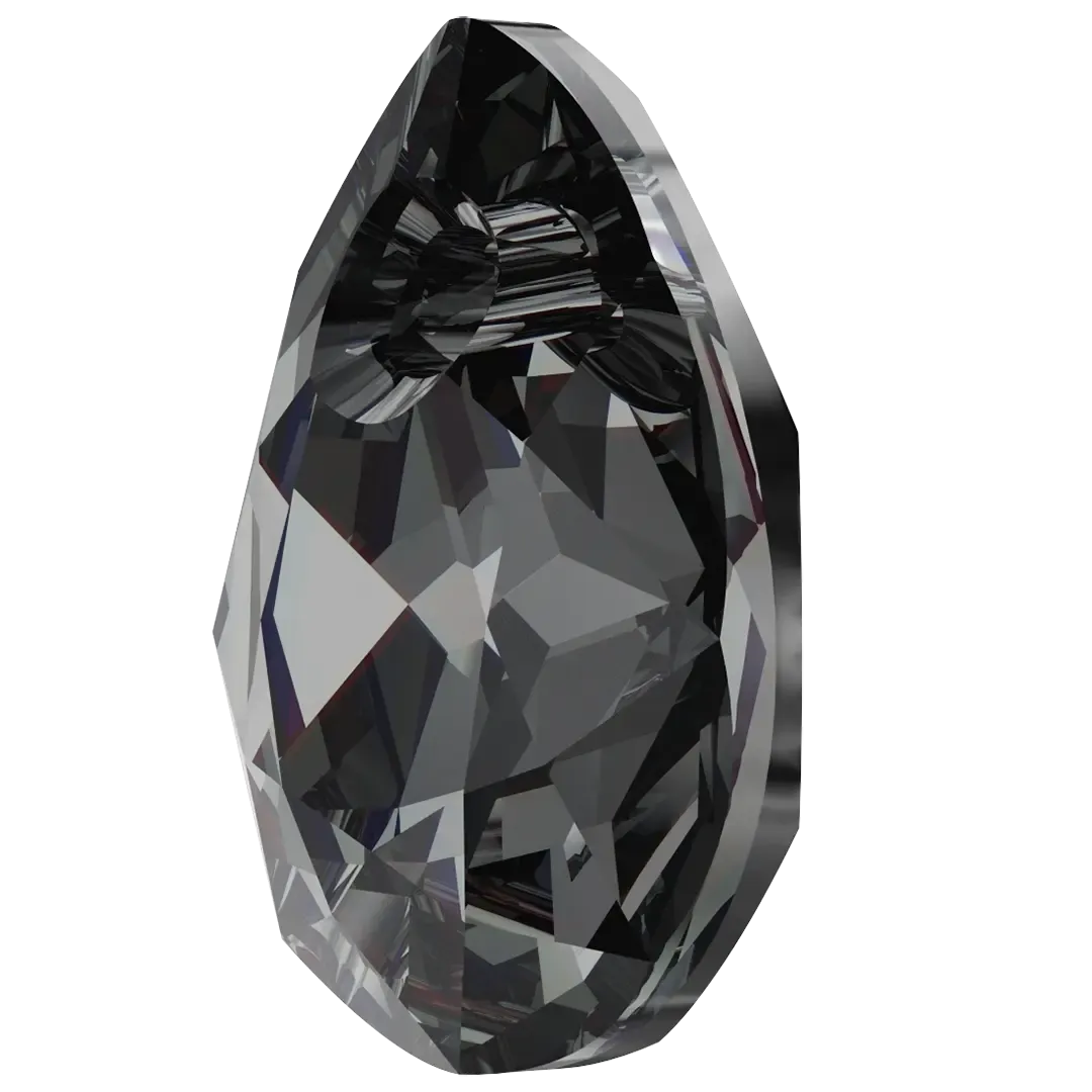 Swarovski Pendants Pear Cut (6433) Crystal Silver Night