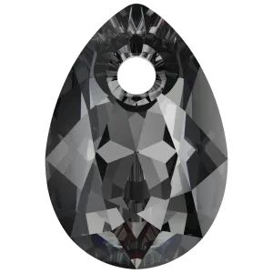 Swarovski Pendants Pear Cut (6433) Crystal Silver Night