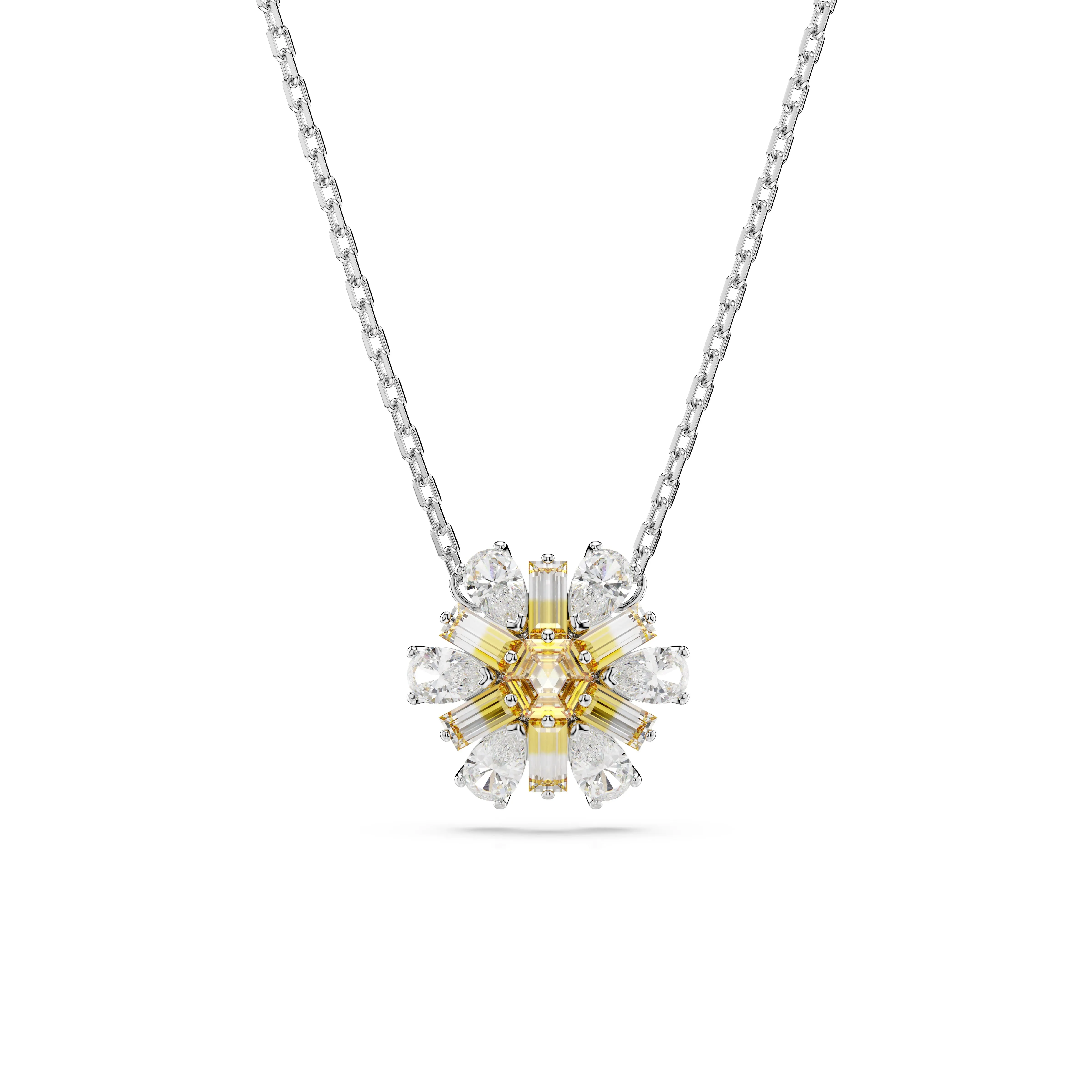 Swarovski Rhodium Idyllia Flower Necklace