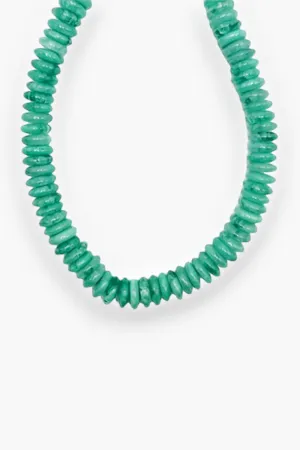 Teal Disk Bead Necklace