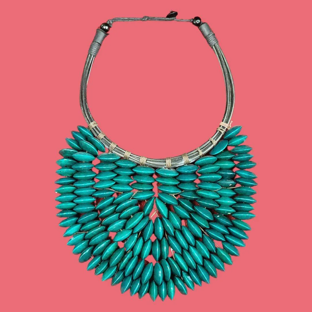 Teal Tempest Bib Necklace
