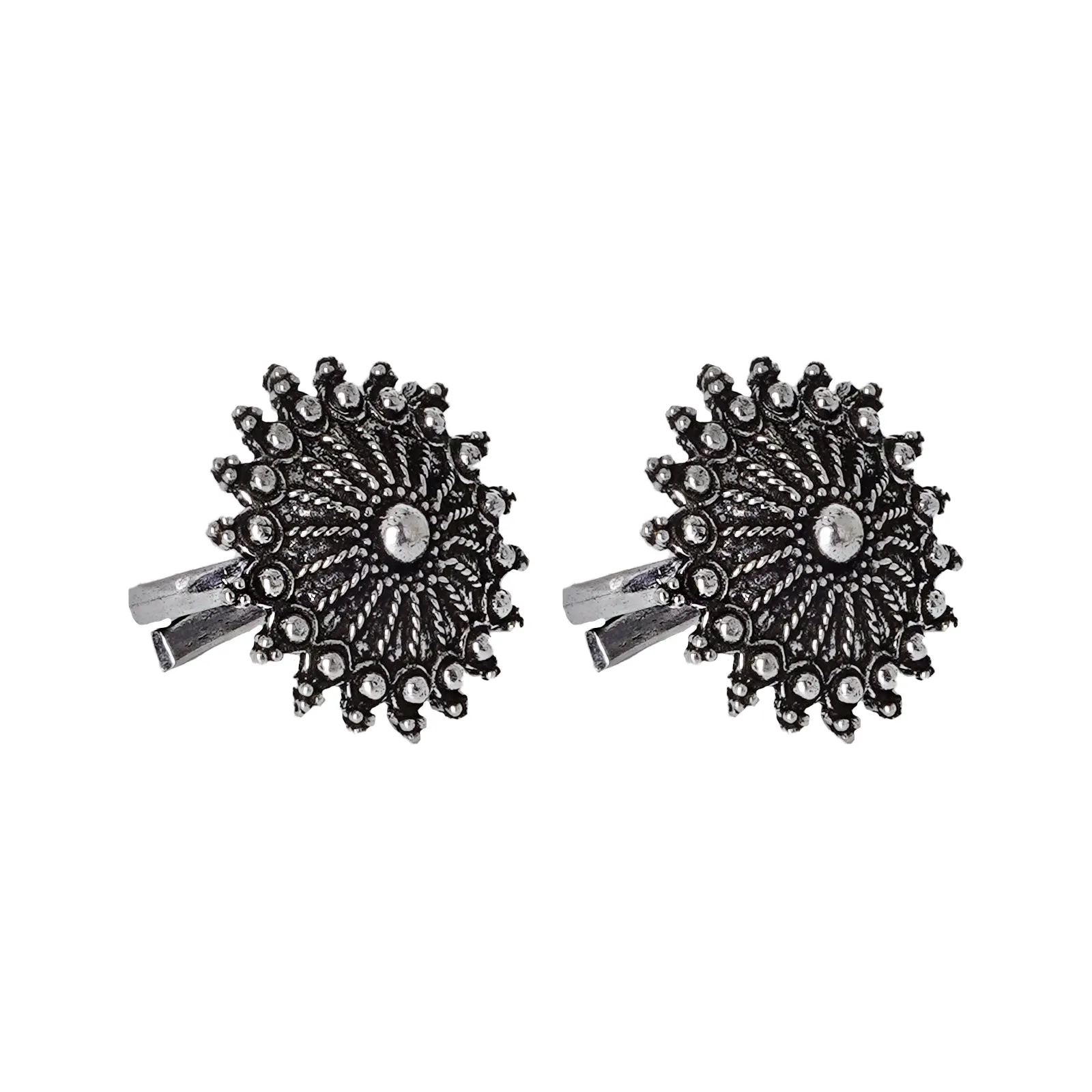 Teejh Megh Silver Oxidised  Toe Rings