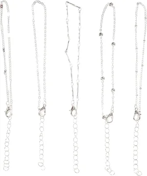 TENDYCOCO Ladies Ankle Bracelets Collection Stackable Anklets for Women Silver Anklet Set