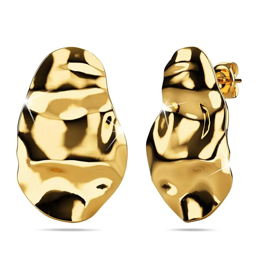 Textured Stud Earrings in Gold