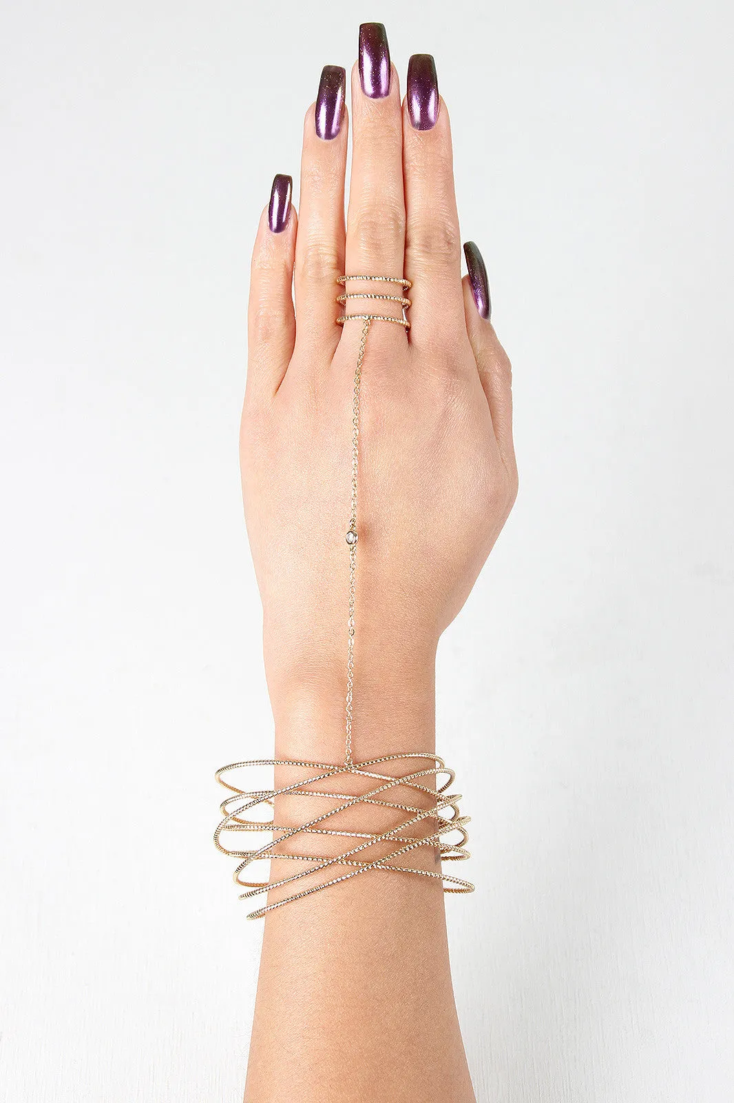 Textured Wire Cage Hand Chain
