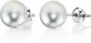 THE PEARL SOURCE 14K Gold Screwback 8-8.5mm Round White Akoya Cultured Pearl Stud Earrings for Women