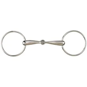 Thick Hollow Loose Ring Snaffle Bit w 90mm Rings