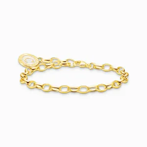 Thomas Sabo Bracelet Member Charm bracelet with white Charmista Coin gold plated L19