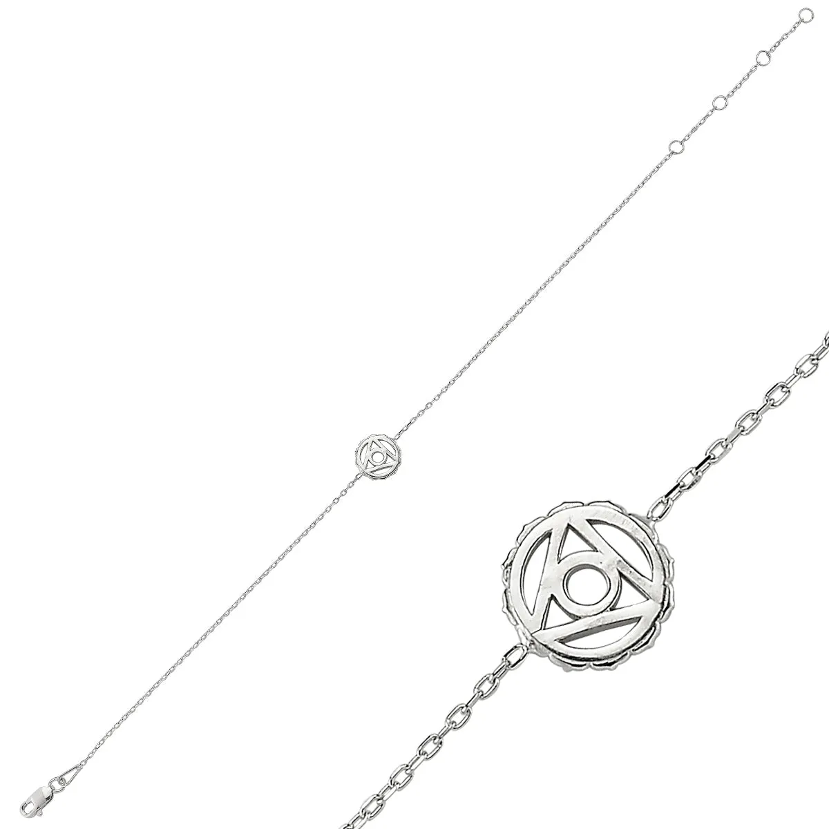 Throat Chakra Silver Bracelet