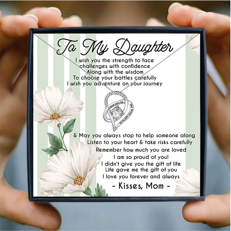 To My Daughter Kisses From Mom Love Message Jewelry Box