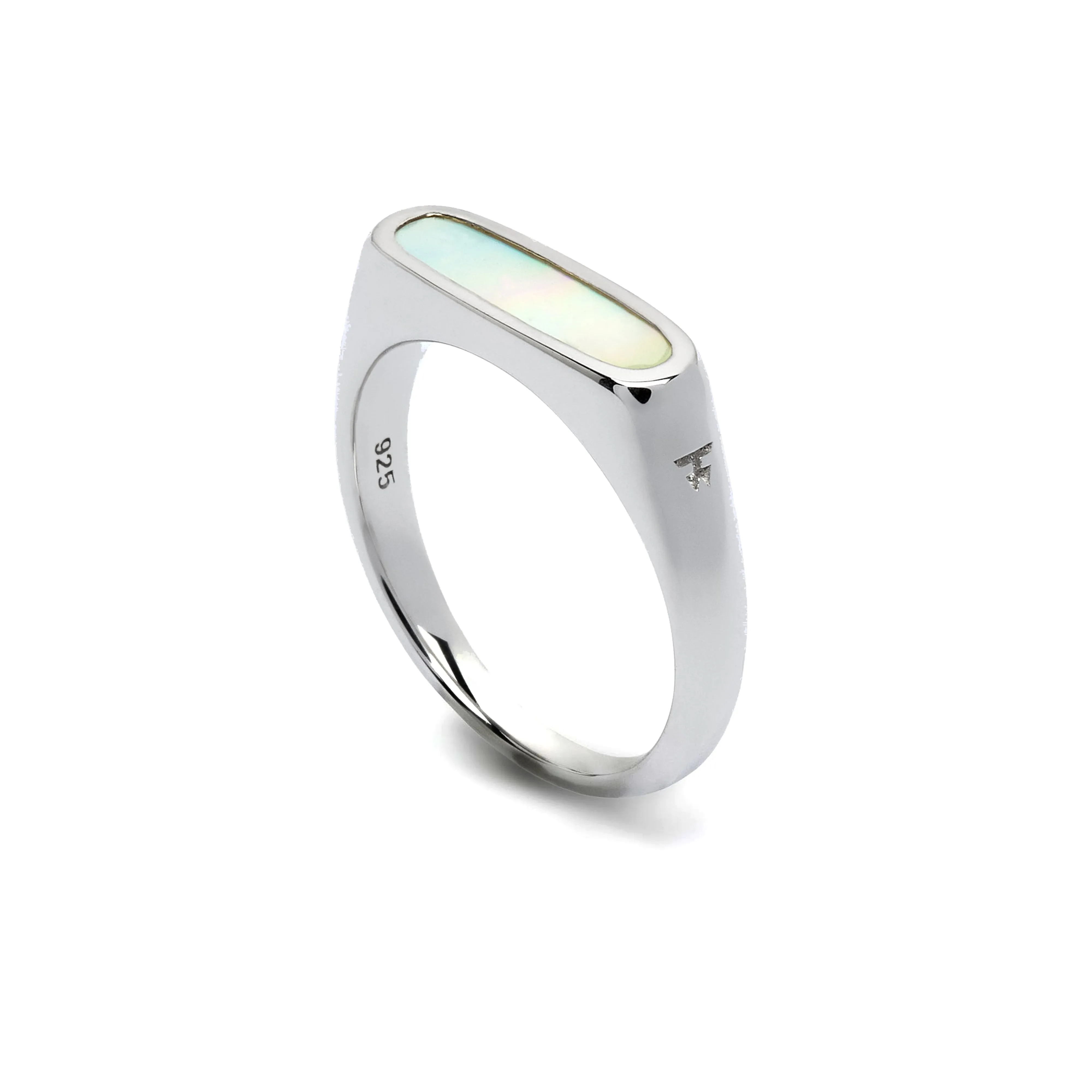 Tom Wood - Mario Ring White Mother of Pearl