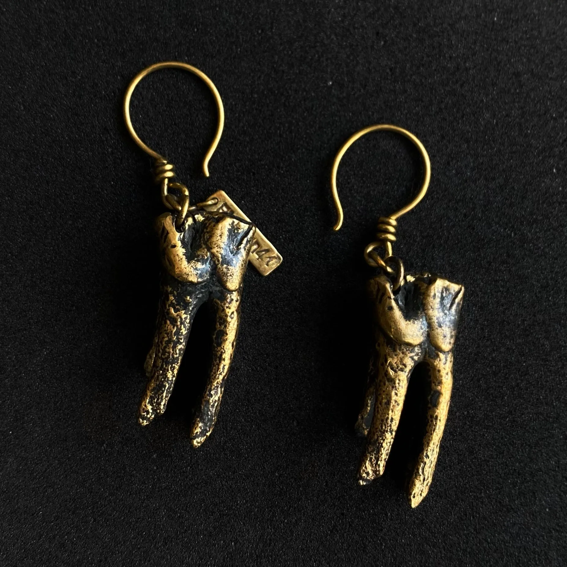 Tooth Earring Brass