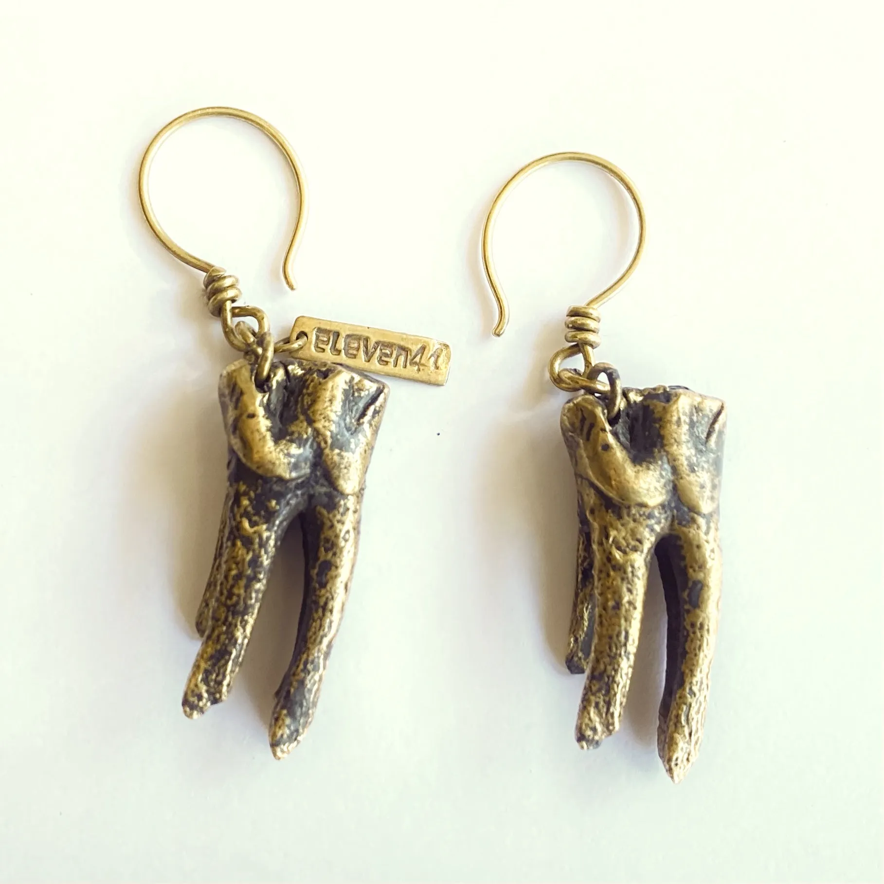 Tooth Earring Brass