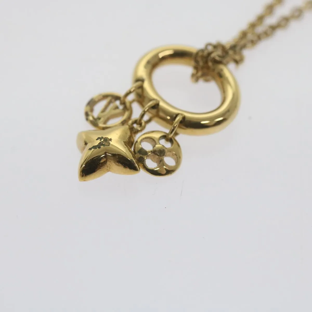 Trendy Inspired Louis Vuitton Koriemai Blooming Strass Necklace Gold Tone M00592 Lv Auth Ep2501