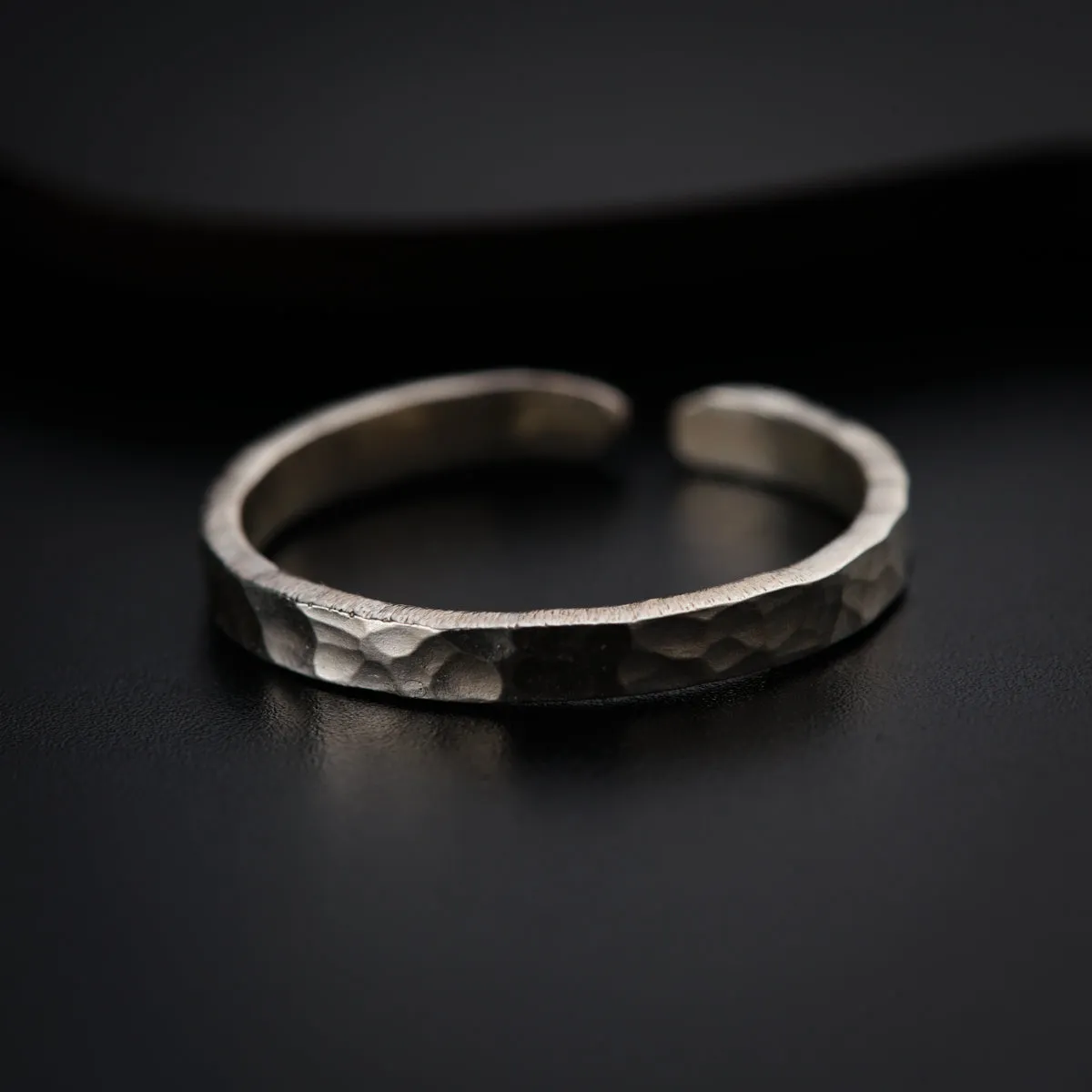 Unisex Hammered Ring in Silver