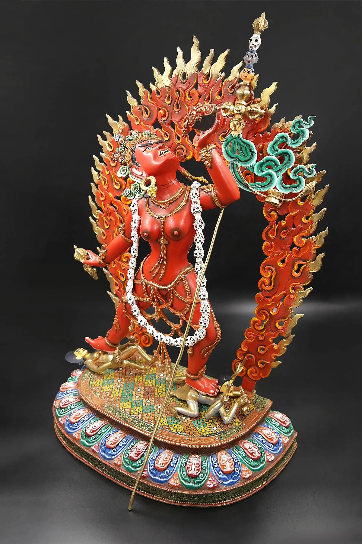 Vajra yogini hand painted copper statue 18"
