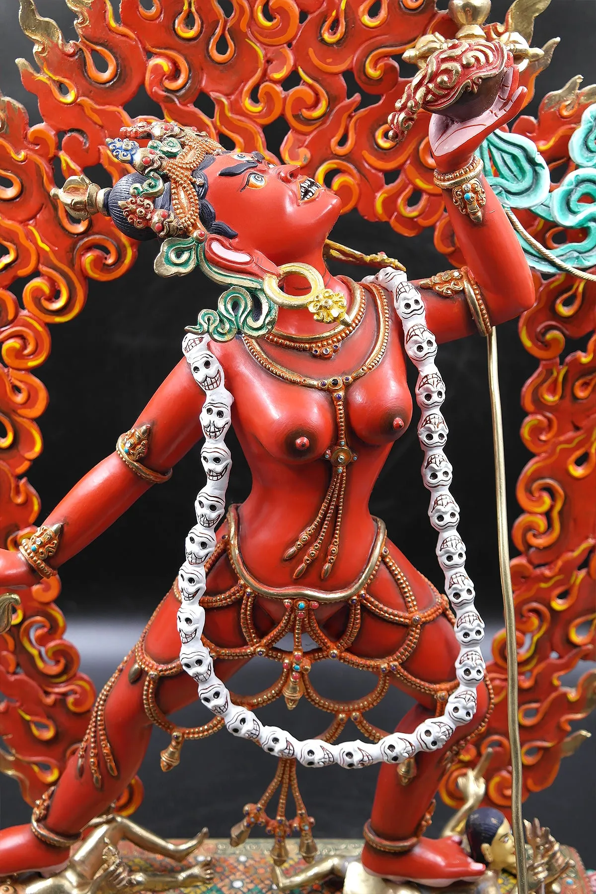 Vajra yogini hand painted copper statue 18"