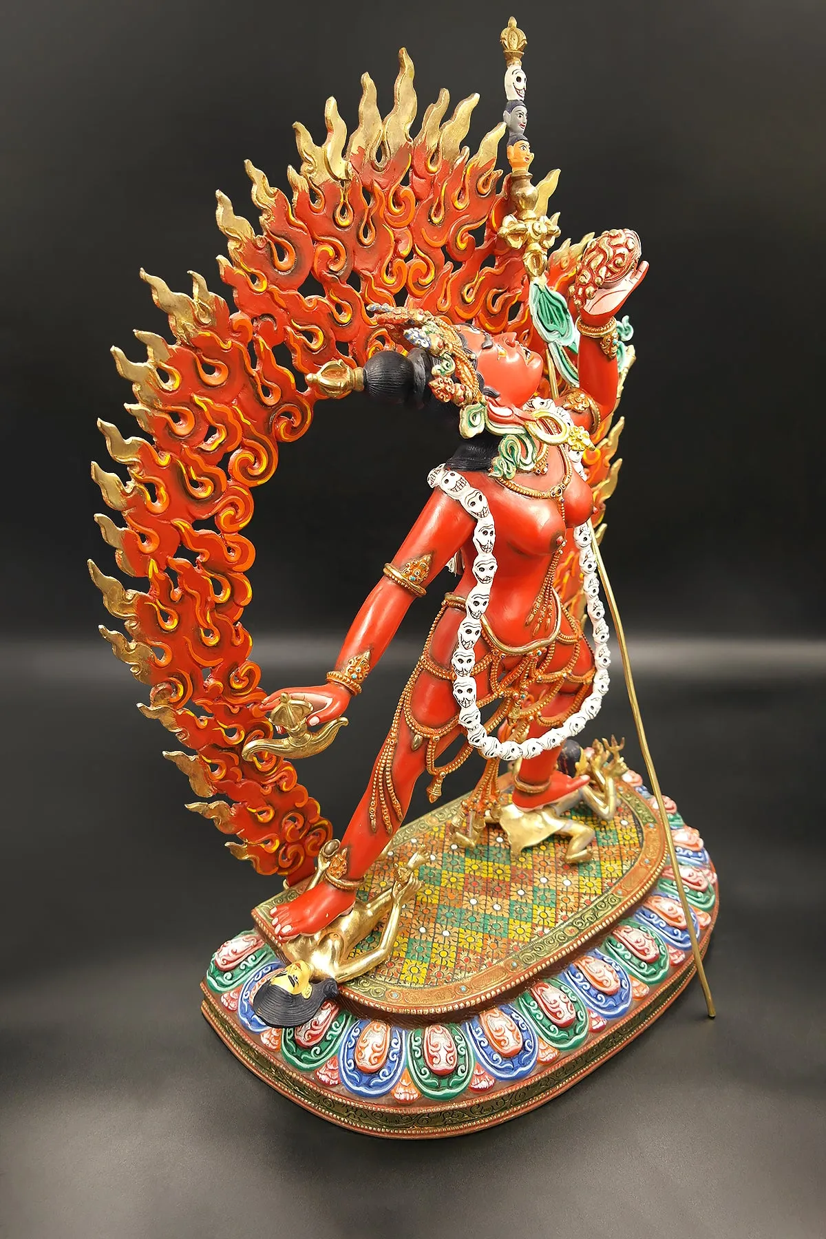 Vajra yogini hand painted copper statue 18"