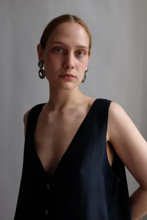 VINTAGE BOLD CIRCULAR SILVER EARRINGS