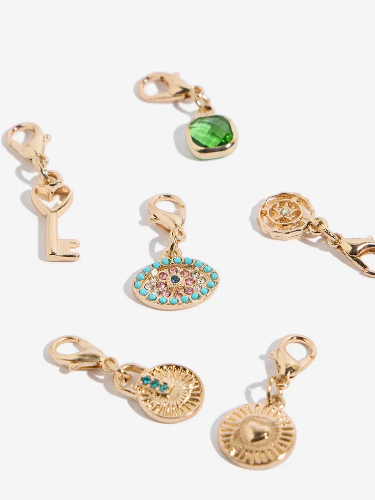 Westside Accessories Gold DIY Assorted Embellished Charms - Pack of 6