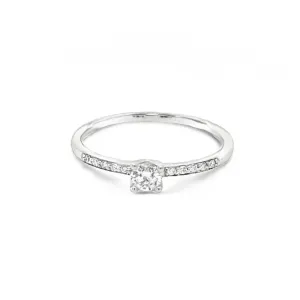 White Gold Four Claw Diamond Ring
