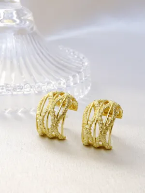 Wire Coiled Textured Earrings