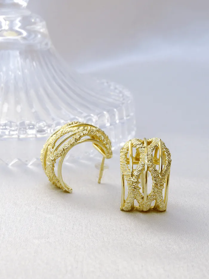 Wire Coiled Textured Earrings